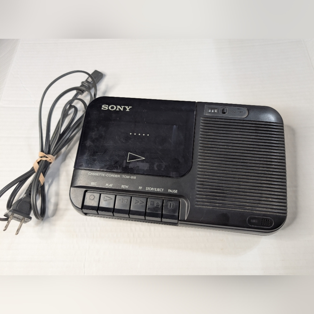 Vintage Sony TCM-818 Cassette Player Recorder w/ Power Cord TESTED